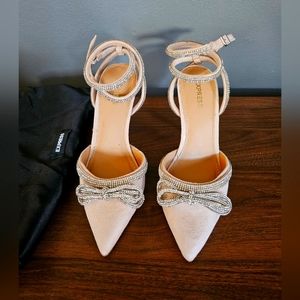 Blush heels with bling